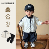 周岁服 子秋款 男宝宝初秋套装 潮帅气时髦分体两件套婴儿休闲外套裤