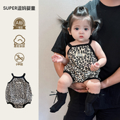 婴儿夏薄款 衣服女宝宝可爱风小吊带哈衣甜美韩系婴幼儿包屁衣夏装