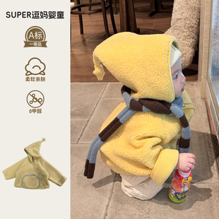 宝宝外套冬装婴儿衣服2025网红炸街爆款羊羔毛上衣冬季加厚外出服