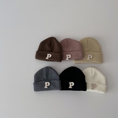 简约风盆帽帅气男宝 新款 婴儿帽子秋冬款 韩系婴幼儿针织瓜皮帽冬季