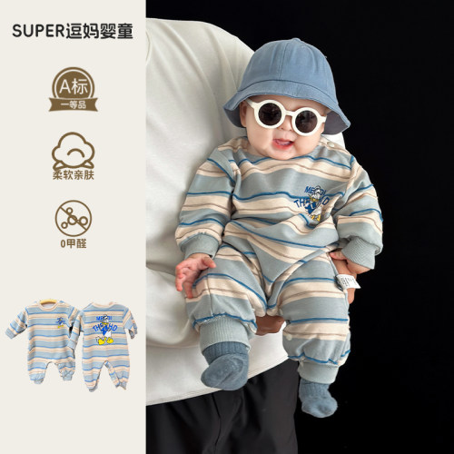 婴幼儿早秋外出服可爱风宝宝秋装连体衣韩版洋气婴儿衣服百日服秋