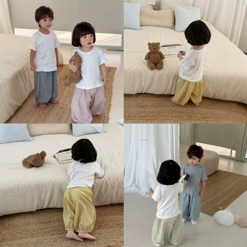宝宝夏季裤子薄款2026新款男宝休闲百搭裤子夏日清凉防蚊裤灯笼裤
