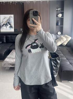 欧耶小羊 大码女装胖mm新款2024年秋装冬装加绒长袖打底衫T恤上衣