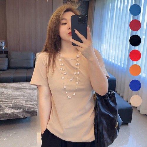 气质千金一字领 大码女装胖mm新款宽松显瘦半袖短袖夏装上衣t恤