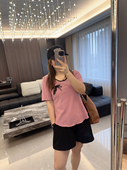 大码 2024年遮肉蝴蝶结短袖 女装 邻家女孩 胖mm夏装 新款 半袖 t恤上衣