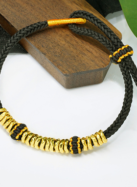 【严选】18k金盘缠手串情侣款轻奢时尚百搭送礼手绳不脱模WT0597