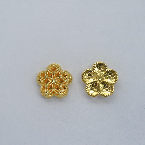 18k金碎碎冰五瓣花配件吊坠百搭