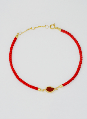 【店铺专属】通体18k金红玛瑙红绳手链女款轻奢时尚百搭QL07519