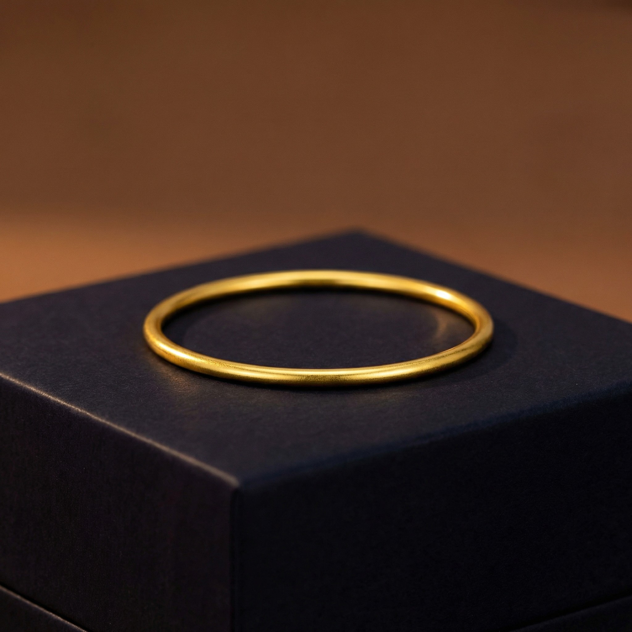 【店铺专属】18k金古法素圈手镯女款轻奢小众高颜值不脱模WT0466