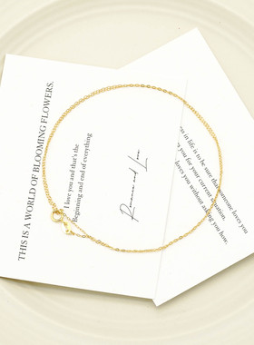 正品S925银D字百搭法式轻奢小众百搭项链送妈妈礼物【S00933】