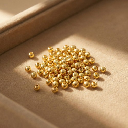 18k金小金珠盘缠手链手串DIY配件