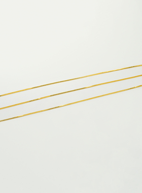 【严选】18k金抽拉针式盒仔链女款轻奢小众百搭项链不脱模WT0570