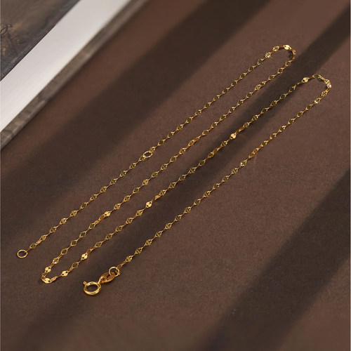 18k金项链美女AU750百搭款嘴唇链