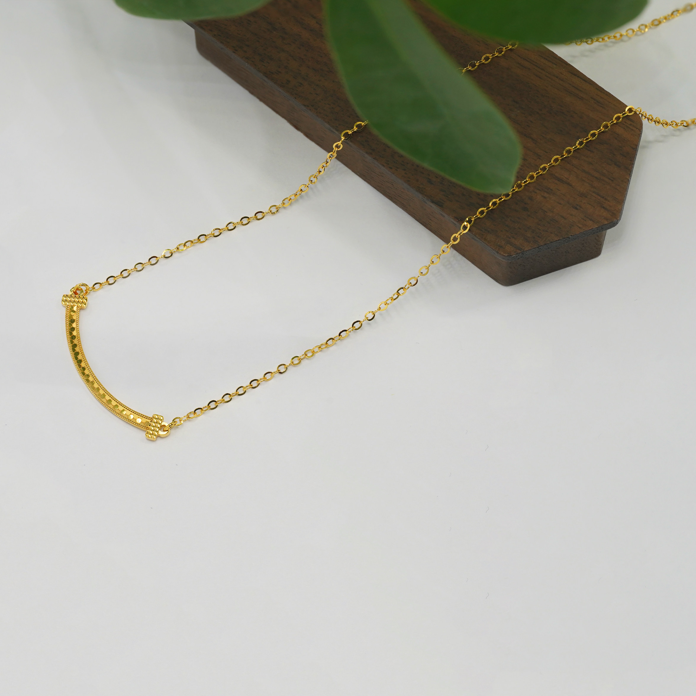 【店铺专属】18k金微笑项链女款轻奢小众高颜值百搭 不脱模WT0568