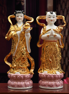 金童玉女佛像供奉乔迁结婚礼品