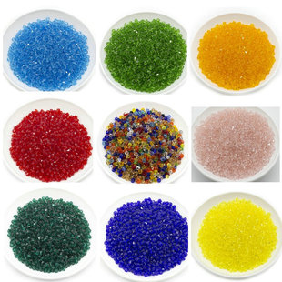 4mm手工DIY菱形玻璃水晶串珠手链项链挂帘门帘配饰发簪配件散珠子