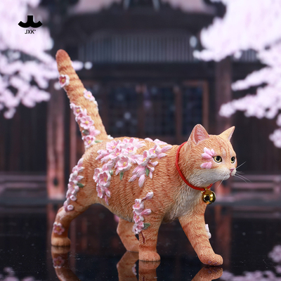 JXK猫の花语-樱花猫咪手办模型