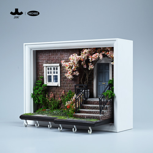 非现货JXK&Home艺术浮雕画框光感夜灯小屋微缩场景模型树脂工艺品 - 封面