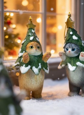 现货 JXK圣诞喵树 小猫手办摆件可爱猫咪造型装饰品圣诞节日礼物