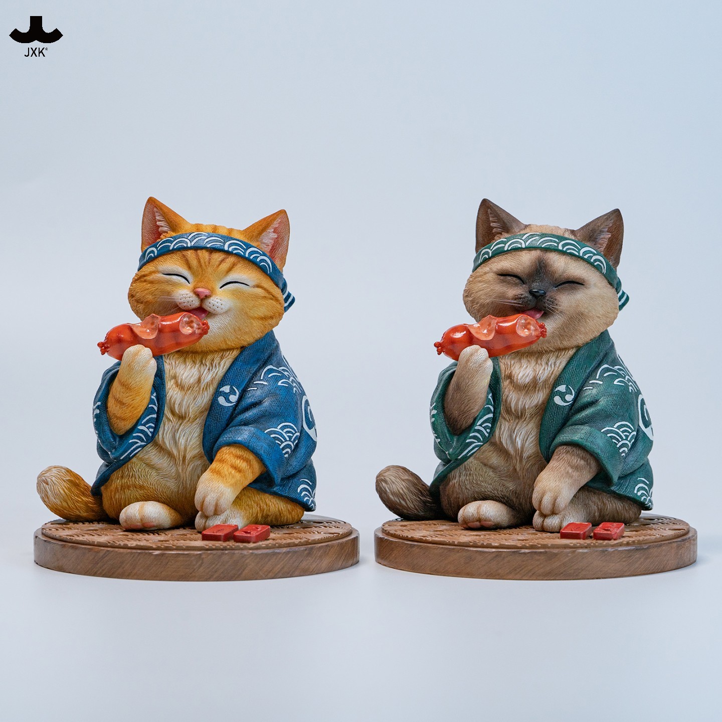 现货JXK章鱼肠猫老板模型 仿真萌猫咪动物手办礼物场景潮玩桌摆件