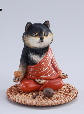 现货 JXK柴大师仿真柴犬模型打坐柴犬摆件桌面装饰潮玩手办礼物
