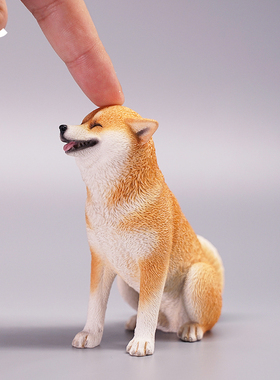 JXK 开心柴犬黑柴仿真小狗周边公仔模型手办摆件玩偶高级车载摆设