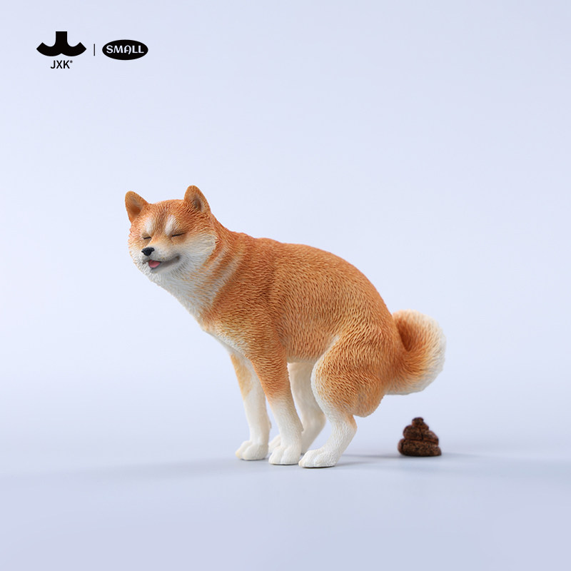 JXK Small 迷你拉屎柴犬 小狗玩偶模型汽车摆件车载玩具微缩手办