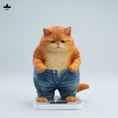 【限时15天75折预售】JXK胖裤猫模型 仿真萌宠猫咪手办礼物摆件