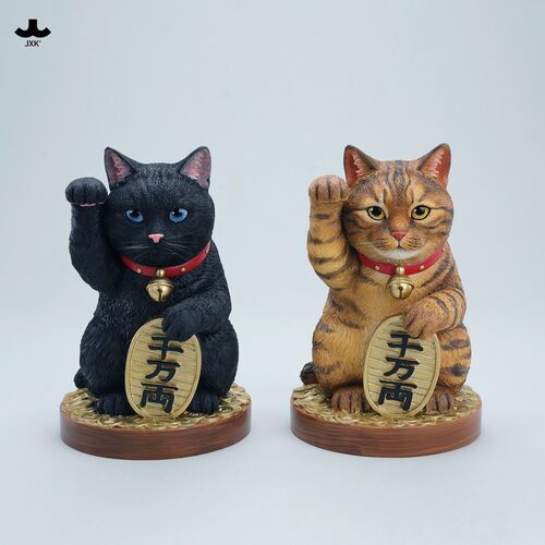 【限时15天75折预售】JXK招财猫-千万两模型仿真萌宠动物手办摆件