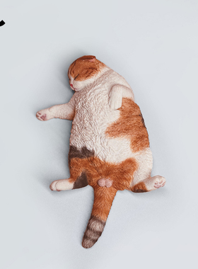 JXK 仿真嗜睡三花狸花小猫咪模型潮玩偶公仔周边手办桌面摆件礼物
