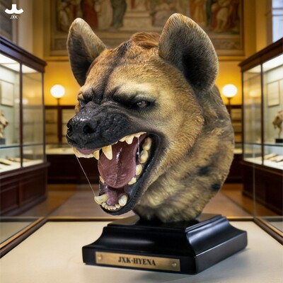 【限时30天75折预售】JXK鬣狗头雕模型仿真动物雕塑桌面手办摆件