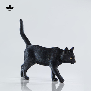 JXK田园猫小黑猫模型仿真猫咪迷你动物玩具手办桌面摆件玩偶礼物