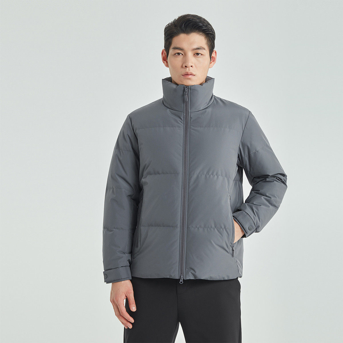 2026年男士冬装新款时尚商务厚短款立领羽绒服保暖外套G4DRF8021A