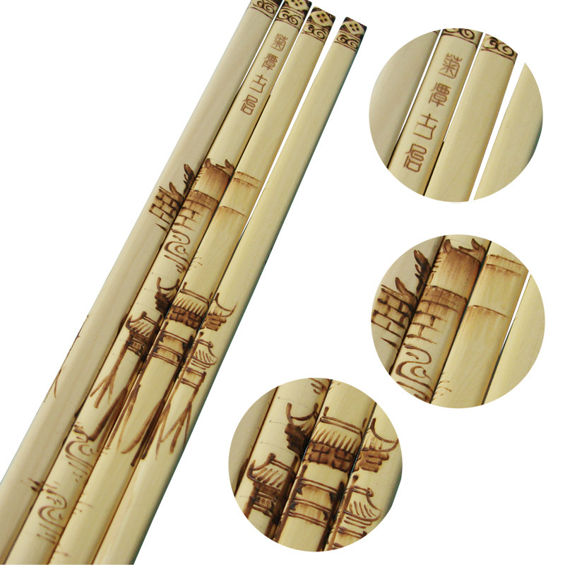 南阳大千烙画坊8双装烙画筷礼盒商务会议外事纪念日订制网红筷子