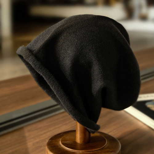 小野商超大宽松不勒头羊绒冷帽