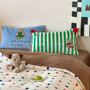 Lovely 卡通派对系列兔兔绒四件套牛奶绒秋冬床上用品加绒被套