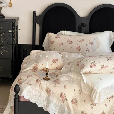 法式少女纯棉双层纱四件套