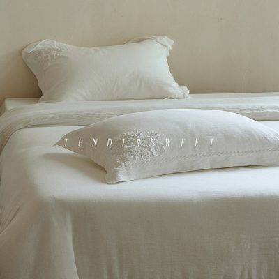 极简风格纯白全棉四件套
