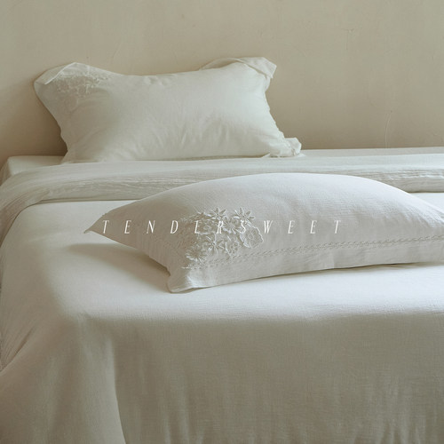 极简风格纯白全棉四件套