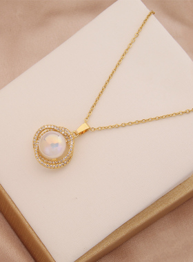 2024新潮款高级感天然淡水珍珠项链女锁骨链轻奢小众设计感颈链