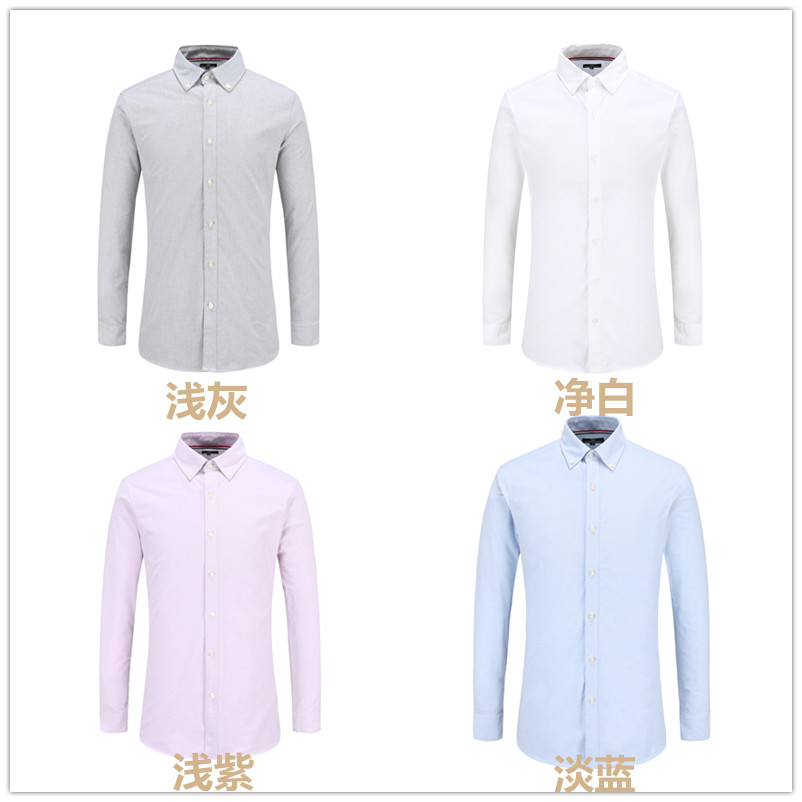 tngt秋冬100%纯棉商务四色衬衫