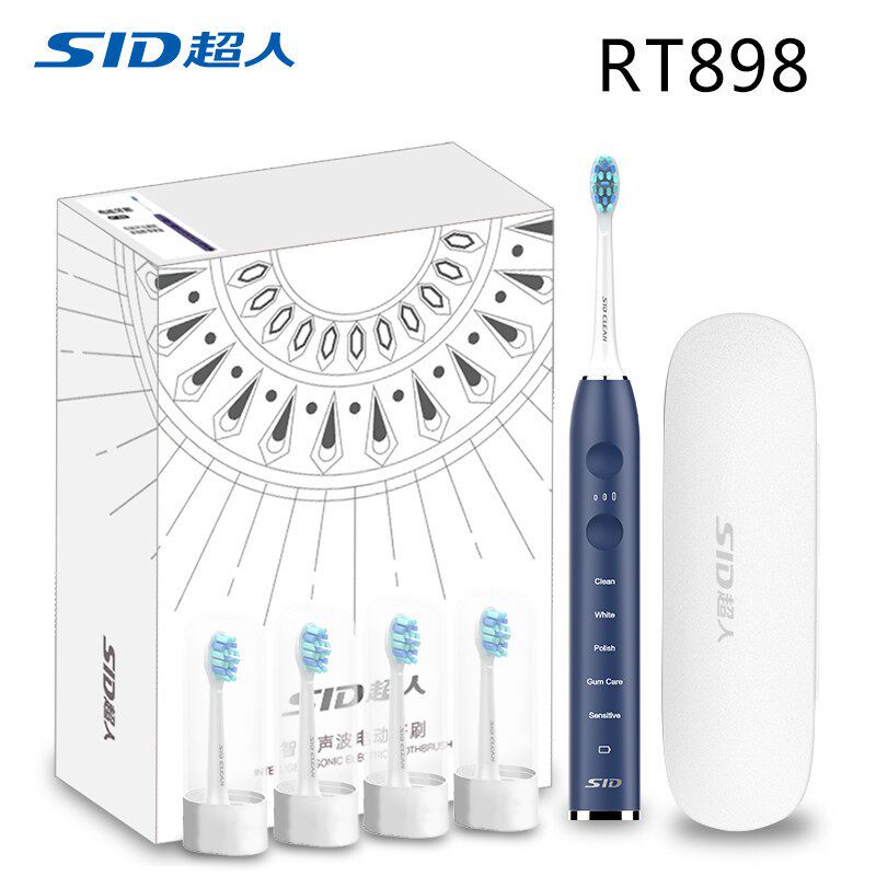 超人电动牙刷学生党充电式智能美白女情侣自动声波牙刷 rt898