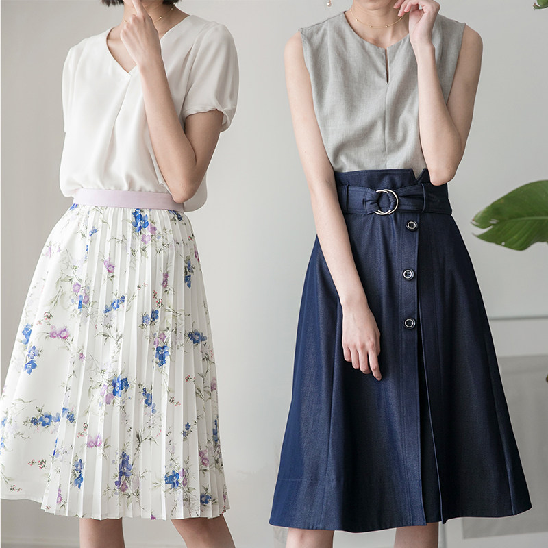 千金贵牌】三千金 组合款 3way叠穿前a字半身裙 两条装