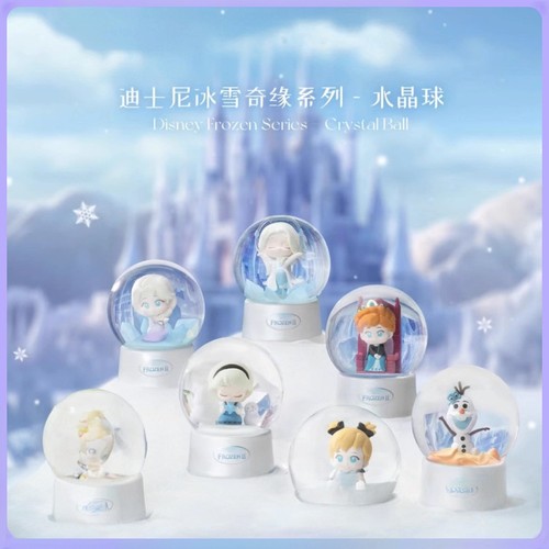 迪士尼冰雪奇缘水晶球盲盒潮玩手办周边圣诞礼物桌面浪漫摆件萌瑶