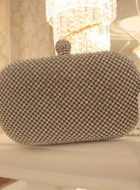 婚礼宴会晚宴包party伴娘水钻手拿包镶钻高档女手包水钻斜挎包