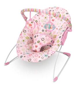 特价正品美国Bright Starts 粉色花朵震动安抚摇椅 宝宝弹跳椅