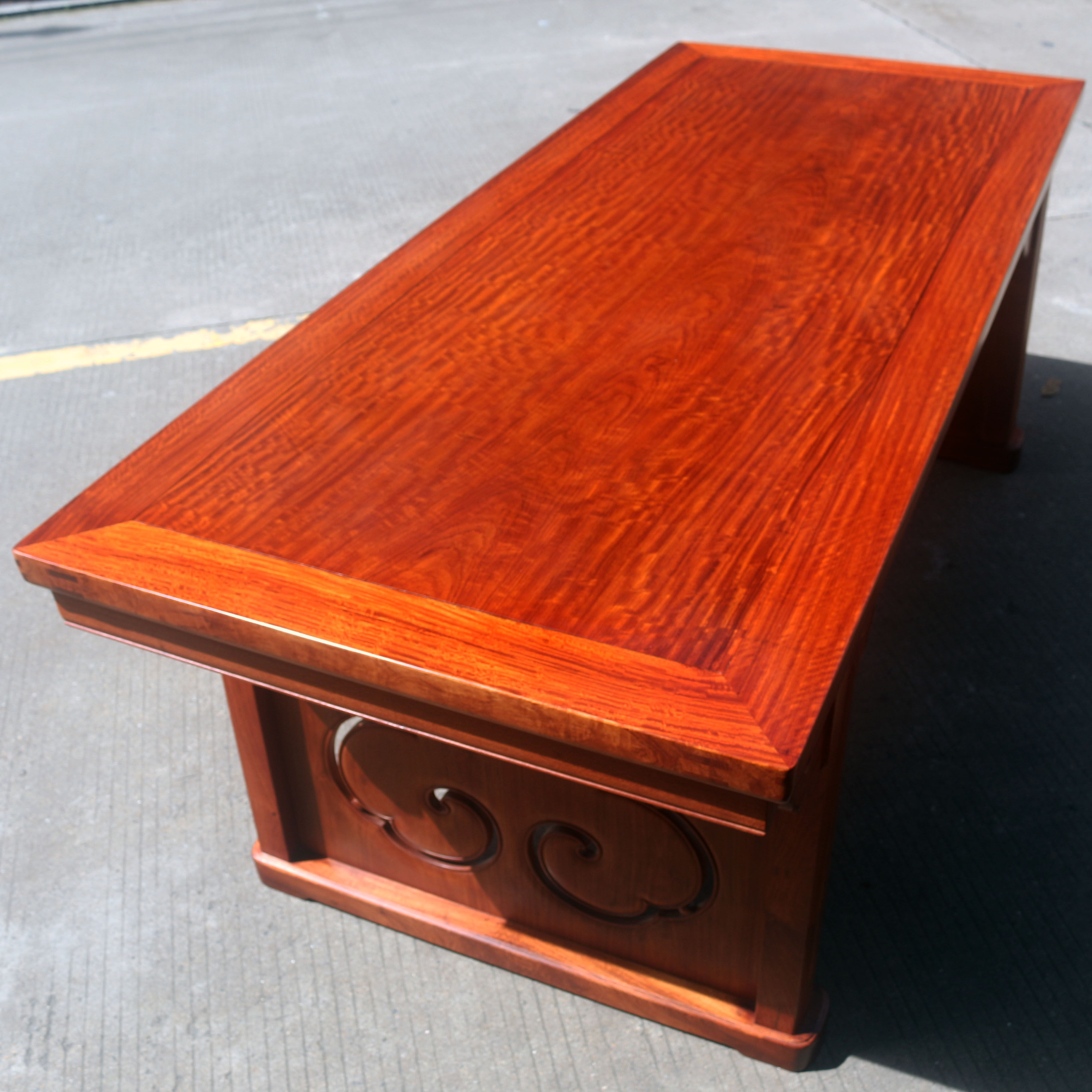 2米画案桌书桌大果紫檀办公桌独板榫卯