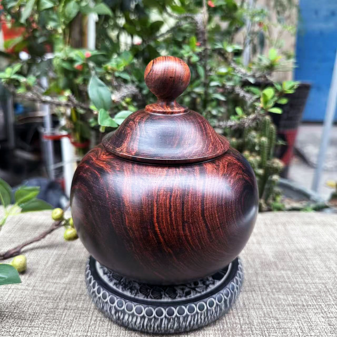 大红酸枝整木将军罐茶叶罐15.5×16交趾黄檀绯木天然山水纹聚宝罐,家居饰品,木雕,淘宝优惠券,粉丝福利购,淘宝优惠卷