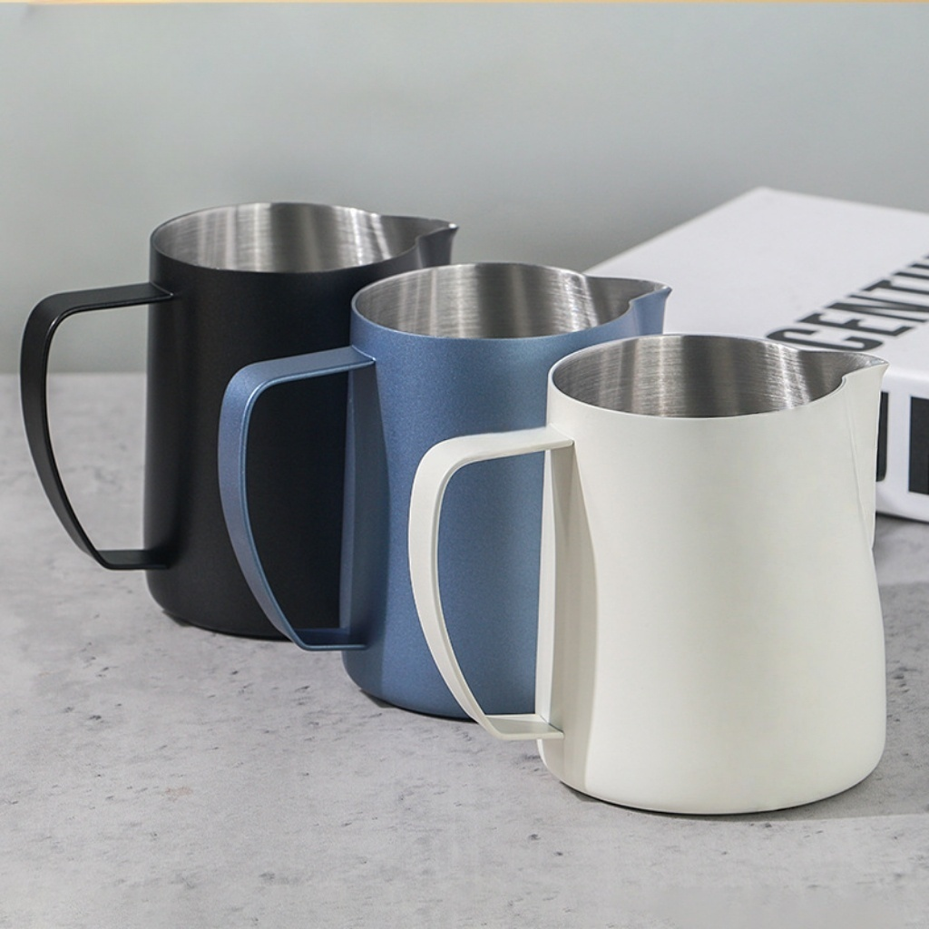 不锈钢拉花杯加厚咖啡拉花杯咖啡奶茶店尖嘴拉花缸700ml定制logo