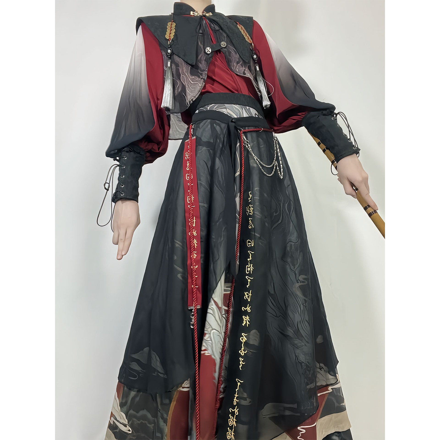 改良汉元素汉服刺绣套装国风少年